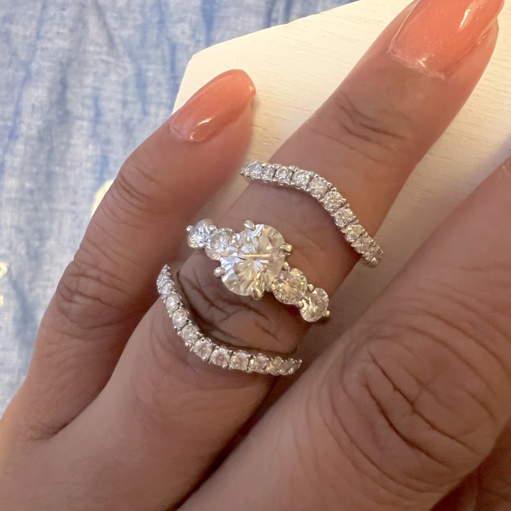 3-piece Moissanite ring set - .925 silver